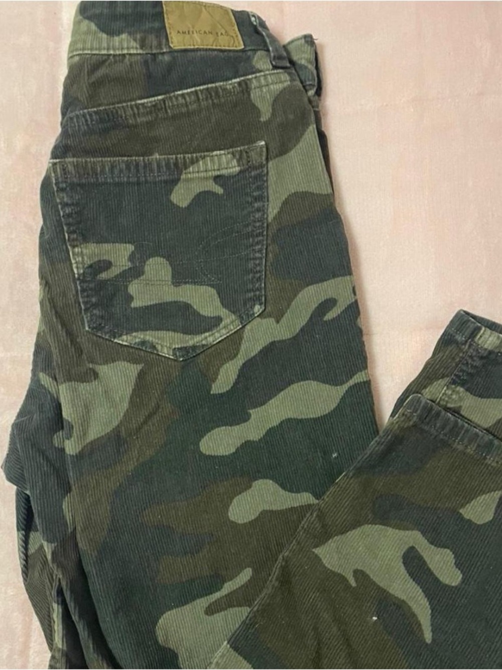 American Eagle Outfitters Green Camo Corduroy Pants